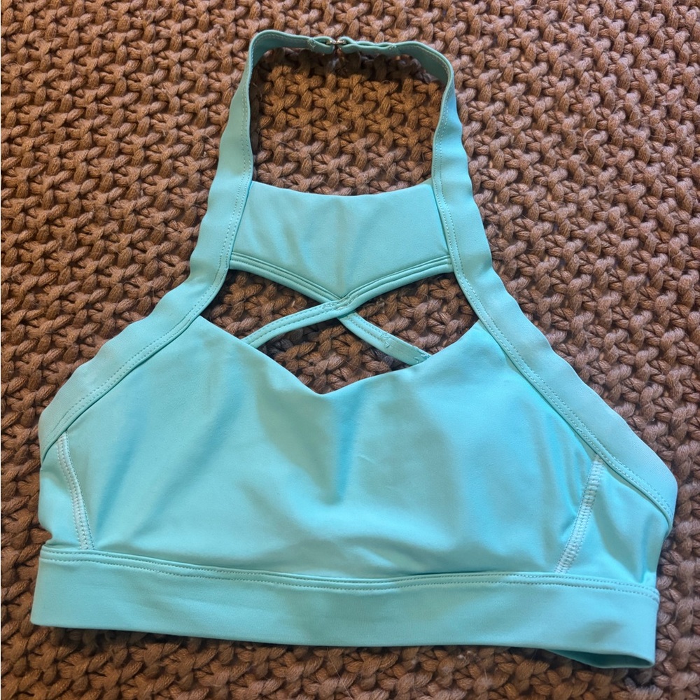 CrossFit The Chestee Light Blue Halter Sports Bra - sz 6